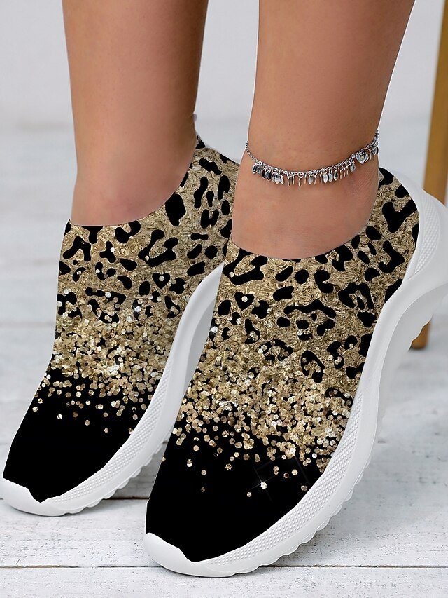 Casual Chunky Leopard Print Slip-On Platform Sneakers - Image 2