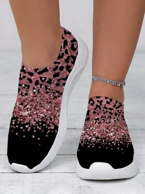 Casual Chunky Leopard Print Slip-On Platform Sneakers - Image 6