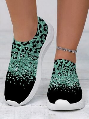 Casual Chunky Leopard Print Slip-On Platform Sneakers - Image 7