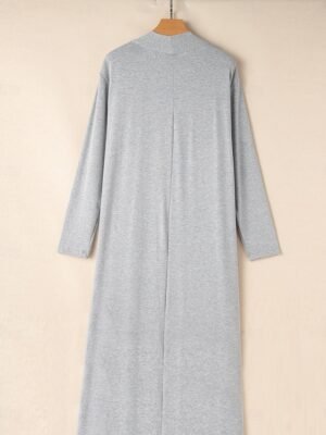 Casual Comfort Elastic Waist Long Sleeve Cardigan Pajama Set - Image 3