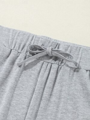 Casual Comfort Elastic Waist Long Sleeve Cardigan Pajama Set - Image 7