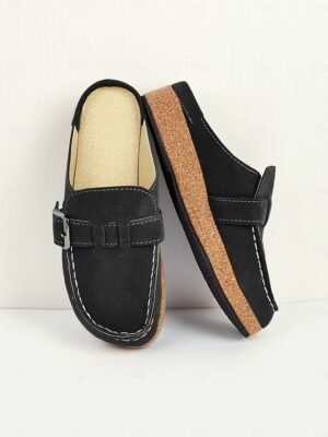 Casual Comfort Faux Suede Slip-On Buckle Loafers - Image 12