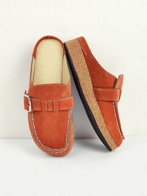 Casual Comfort Faux Suede Slip-On Buckle Loafers - Image 14