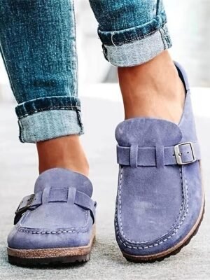 Casual Comfort Faux Suede Slip-On Buckle Loafers - Image 16