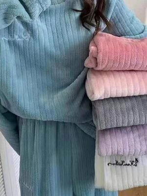 Casual Comfort Letter Crew Neck Long Sleeve Pajama Set - Image 13