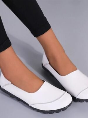 Casual Comfort Minimalism Round Toe Slip-On Flat Loafers - Image 1