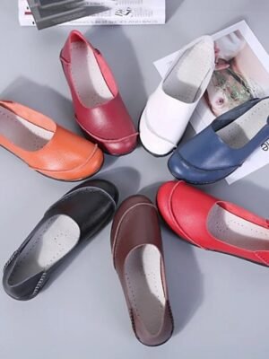 Casual Comfort Minimalism Round Toe Slip-On Flat Loafers - Image 13