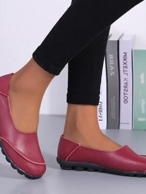 Casual Comfort Minimalism Round Toe Slip-On Flat Loafers - Image 3