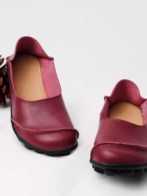 Casual Comfort Minimalism Round Toe Slip-On Flat Loafers - Image 5