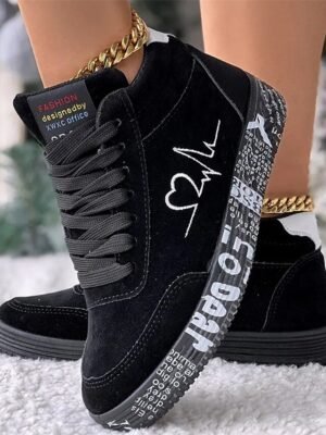Casual Comfort Solid High Top Ankle Lace-up Sneakers - Image 10