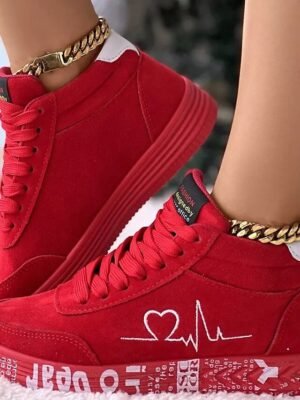 Casual Comfort Solid High Top Ankle Lace-up Sneakers - Image 3