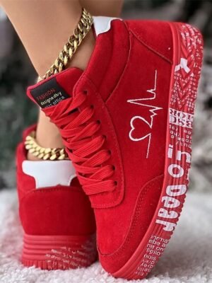 Casual Comfort Solid High Top Ankle Lace-up Sneakers - Image 4