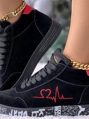 Casual Comfort Solid High Top Ankle Lace-up Sneakers - Image 6