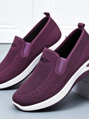 Casual Comfort Solid Round Toe Flat Heel Sneakers - Image 13