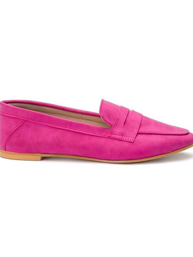 Casual Comfortable Faux Suede Square Toe Slip-On Loafers - Image 2