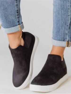 Casual Comfortable Slip-On Tan Suede Sneakers - Image 13