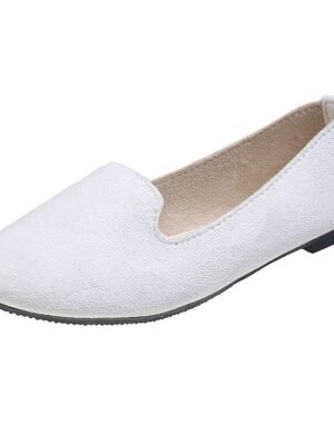 Casual Foldable Suede Slip-On Scalloped Loafers - Image 14