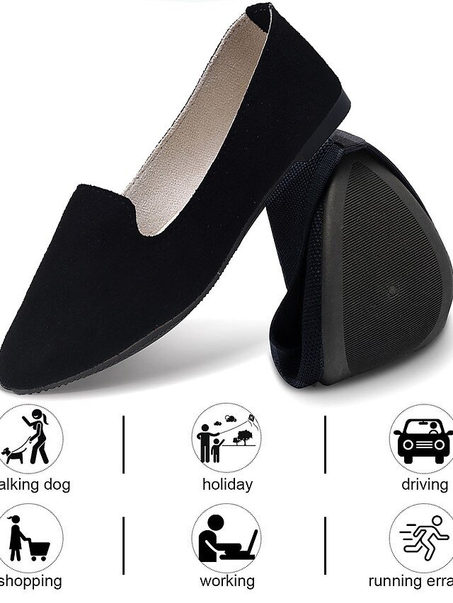 Casual Foldable Suede Slip-On Scalloped Loafers - Image 2