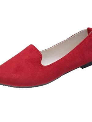 Casual Foldable Suede Slip-On Scalloped Loafers - Image 23