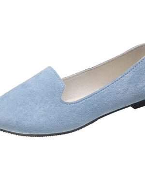Casual Foldable Suede Slip-On Scalloped Loafers - Image 24