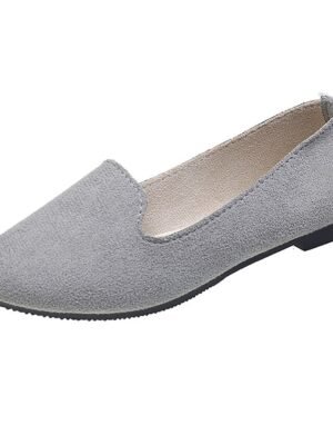 Casual Foldable Suede Slip-On Scalloped Loafers - Image 25