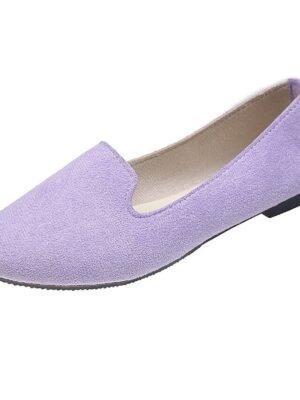 Casual Foldable Suede Slip-On Scalloped Loafers - Image 26