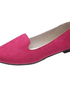 Casual Foldable Suede Slip-On Scalloped Loafers - Image 29