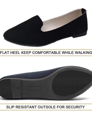 Casual Foldable Suede Slip-On Scalloped Loafers - Image 3