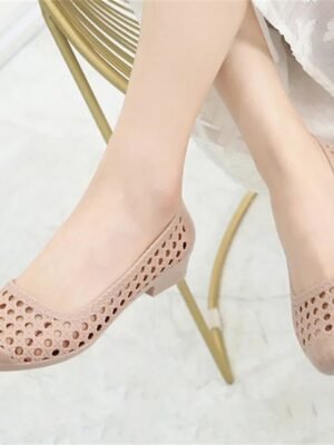 Casual Hollow Slip-On Navy Flats - Image 10