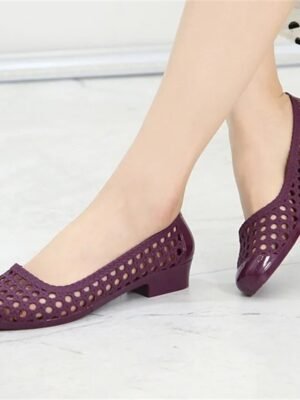 Casual Hollow Slip-On Navy Flats - Image 12