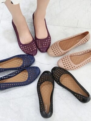 Casual Hollow Slip-On Navy Flats - Image 13