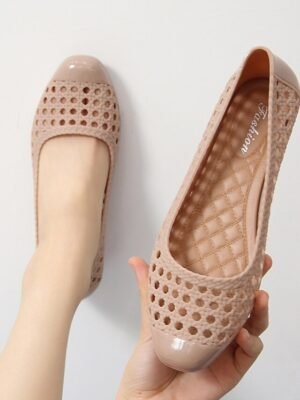 Casual Hollow Slip-On Navy Flats - Image 8