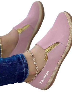 Casual Lightweight Slip-On White Sneakers - Image 5