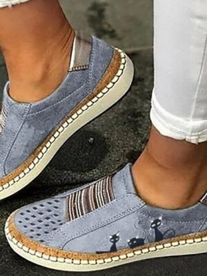 Casual Loose Cartoon Round Toe Flat Slip-On Sneakers - Image 15