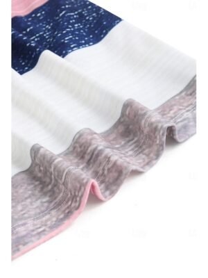 Casual Loose Striped V Neck Short Sleeve Summer Tee - Image 14