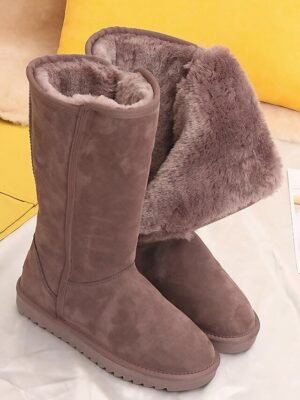 Casual Mid-Calf Plush Fleece Lined Winter Boots - Image 1