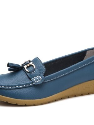 Casual Minimalism Flat Heel Solid Color Square Toe Slip-Ons - Image 11