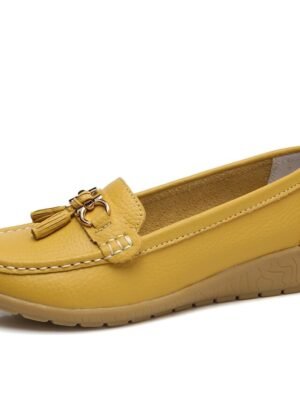 Casual Minimalism Flat Heel Solid Color Square Toe Slip-Ons - Image 15