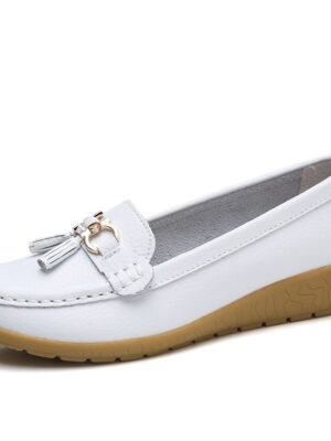 Casual Minimalism Flat Heel Solid Color Square Toe Slip-Ons - Image 17