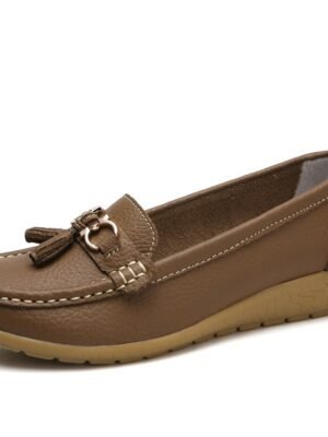 Casual Minimalism Flat Heel Solid Color Square Toe Slip-Ons - Image 18