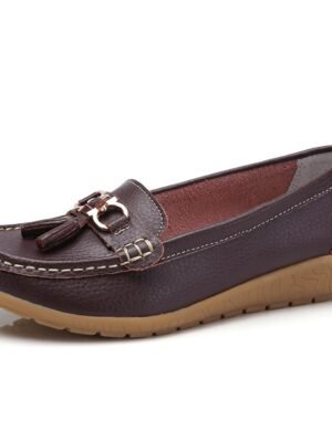 Casual Minimalism Flat Heel Solid Color Square Toe Slip-Ons - Image 19