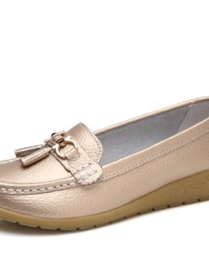 Casual Minimalism Flat Heel Solid Color Square Toe Slip-Ons - Image 21