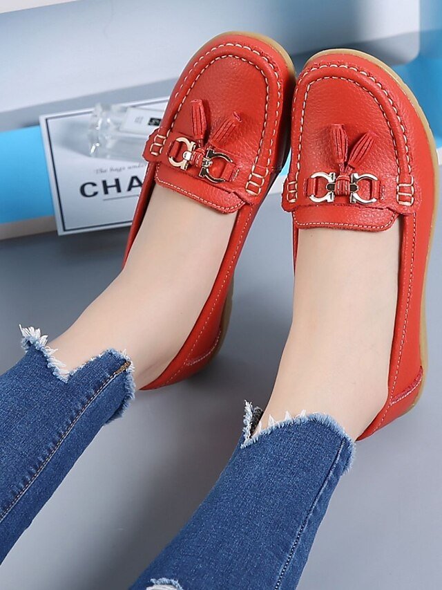 Casual Minimalism Flat Heel Solid Color Square Toe Slip-Ons - Image 22
