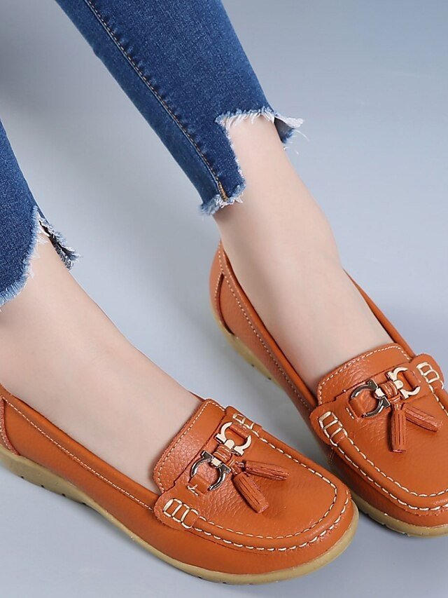 Casual Minimalism Flat Heel Solid Color Square Toe Slip-Ons - Image 23