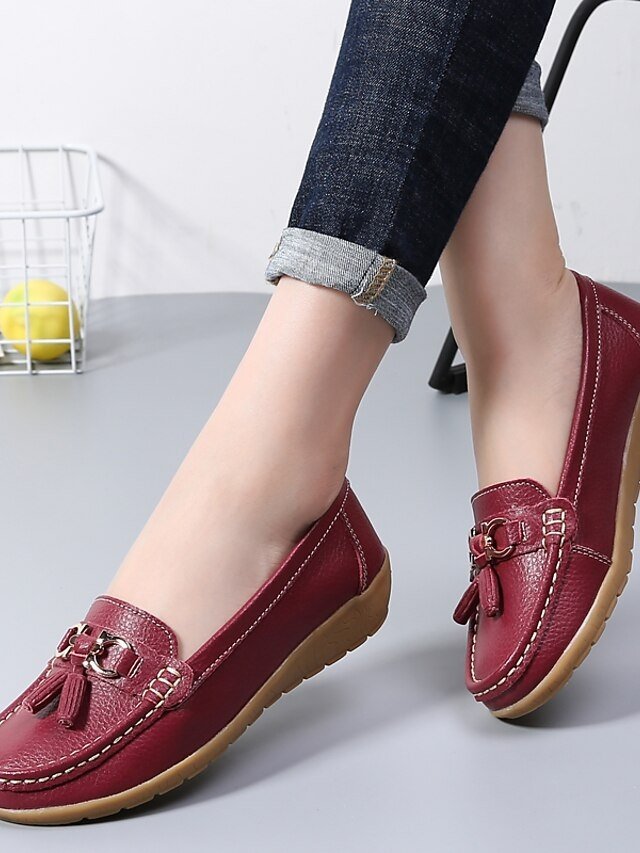 Casual Minimalism Flat Heel Solid Color Square Toe Slip-Ons - Image 24