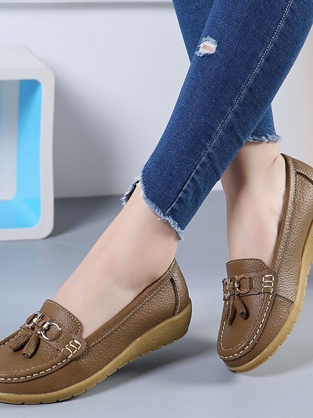 Casual Minimalism Flat Heel Solid Color Square Toe Slip-Ons - Image 4