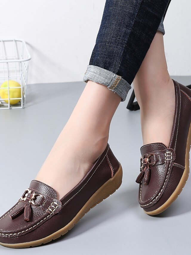 Casual Minimalism Flat Heel Solid Color Square Toe Slip-Ons - Image 9