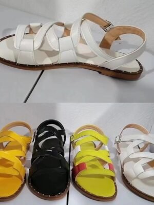 Casual Multi-Colour Strappy Open-Toe Flat Sandals - Image 6