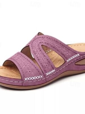 Casual Open-Toe Cushioned Sole Cut-Out Slide Sandals - Image 10