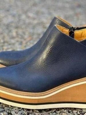 Casual Platform Wedge Ankle Boots - Image 17